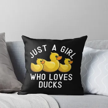 Ördek Sevgilisi Sadece Bir Kız Seven Ördekler Sevimli Ördek Hediyeler Kadınlar Kızlar için Atmak Yastık noel yastıkları kapakları sonbahar dekorasyon